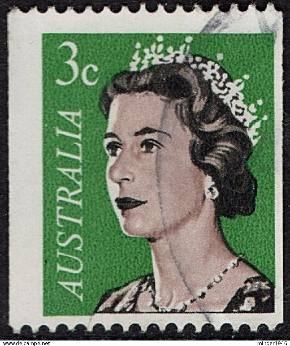 AUSTRALIA 1966/7 QEII  3c Black, Light Brown & Green Coil Stamp SG404 FU - Gebruikt