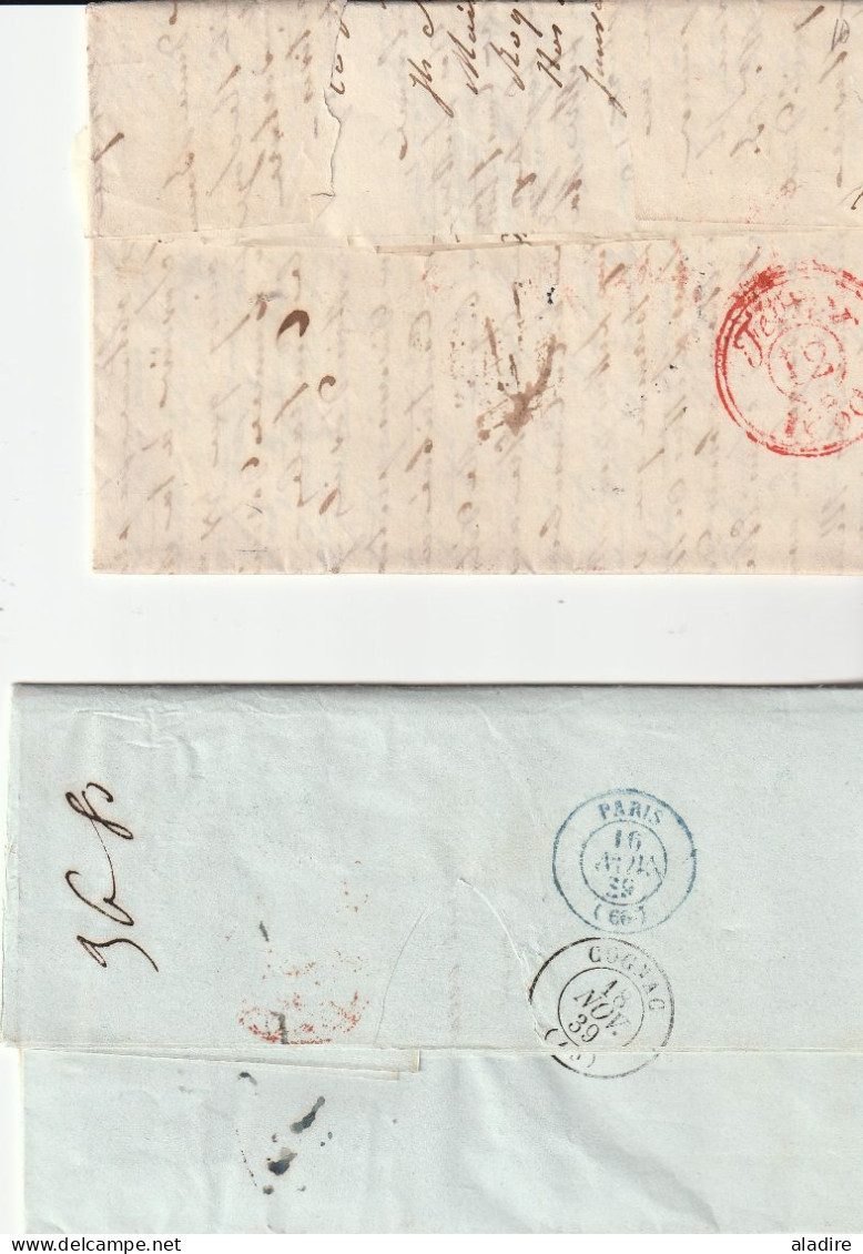 USA MARITIME 1829/1846 - Lot De 6 Lettres De New York, New Orleans & Philadelphia Vers Paris, Havre Et Cognac - Marcophilie