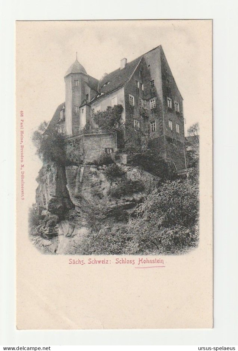 SCHLOSS HOHNSTEIN  SÄCHS. SCHWEIZ   AK Ca. 1900 - Hohnstein (Saechs. Schweiz)
