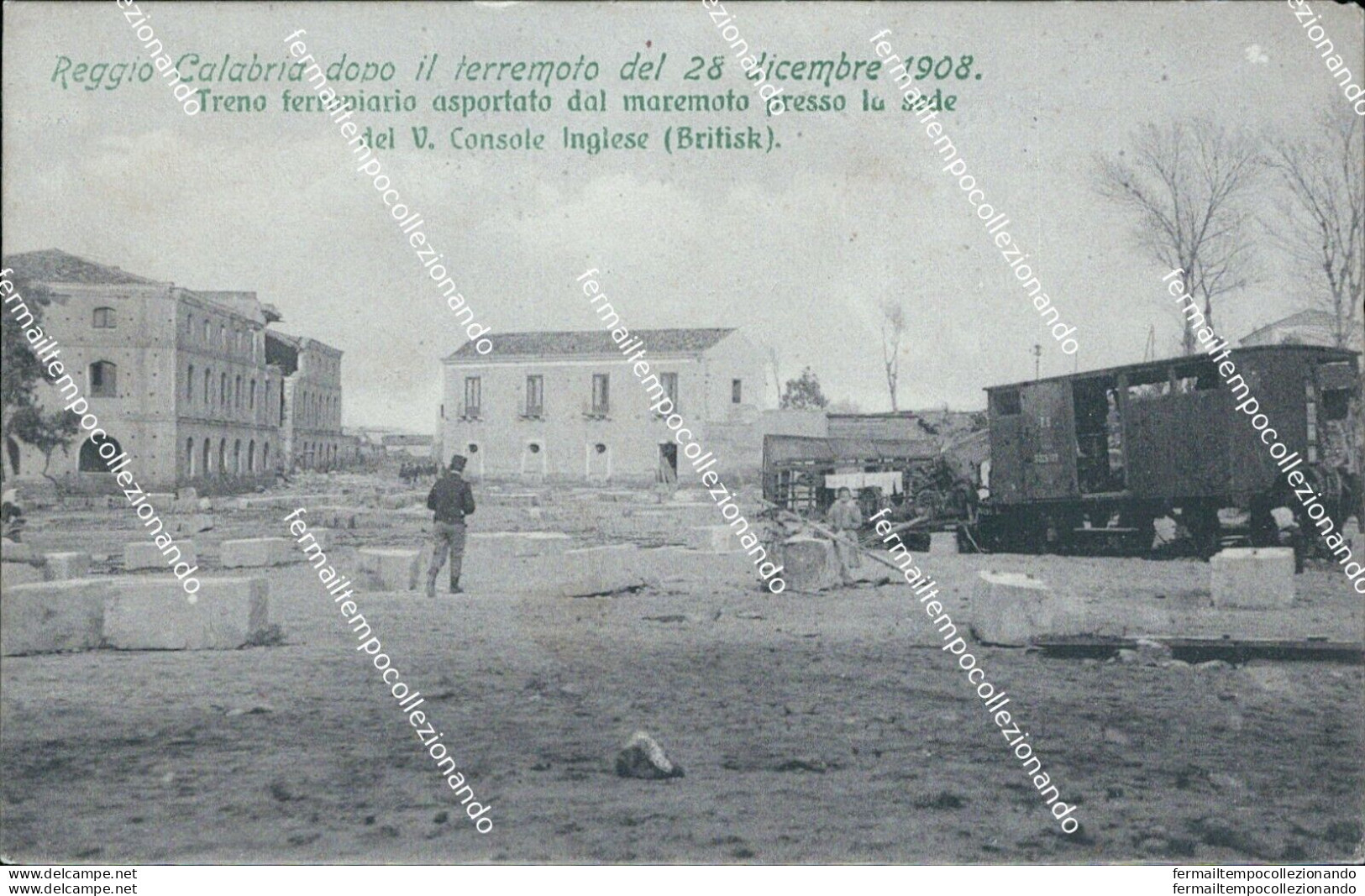 Az535 Cartolina Reggio Calabria Treno Ferroviaria Terremoto 1908 - Reggio Calabria