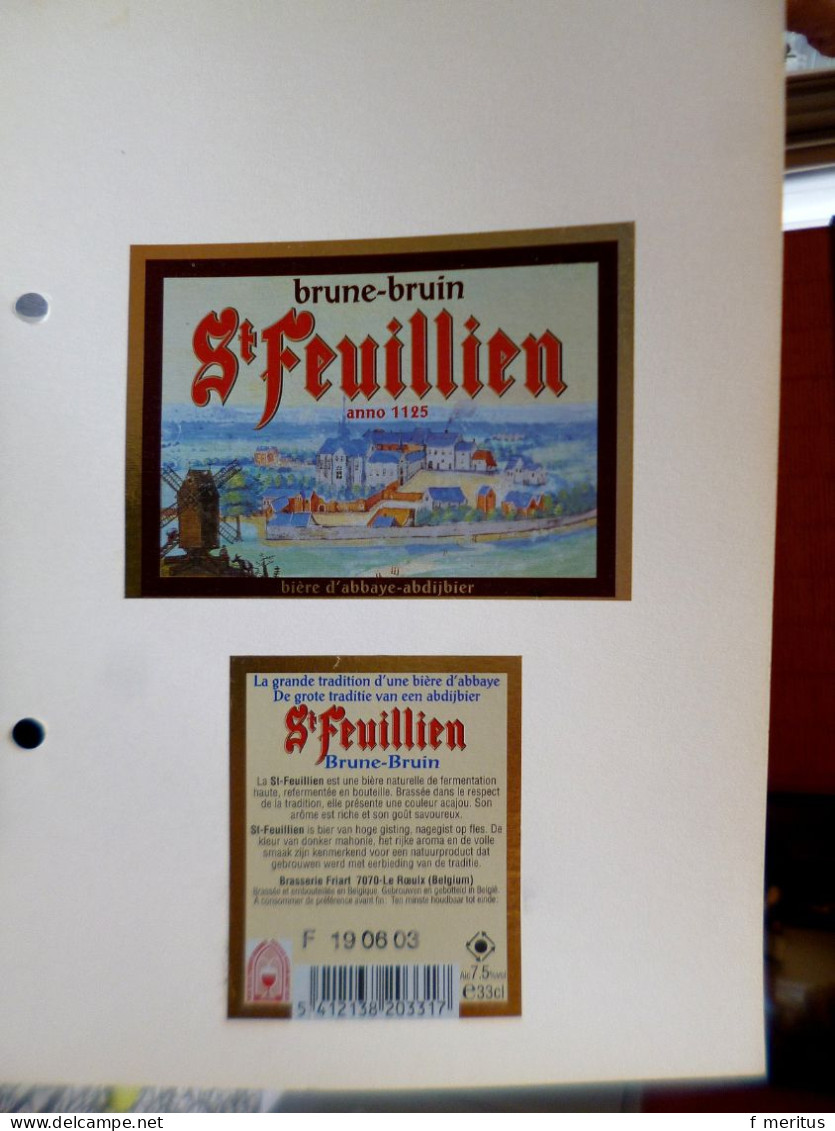 Lot de 10 étiquettes de bières belges - Brasserie Friart Saint Feuillen