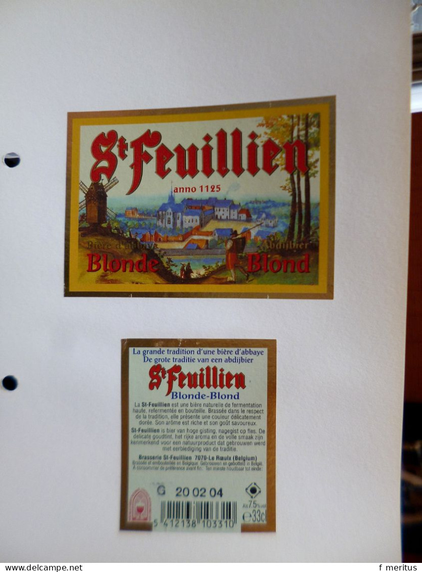 Lot de 10 étiquettes de bières belges - Brasserie Friart Saint Feuillen