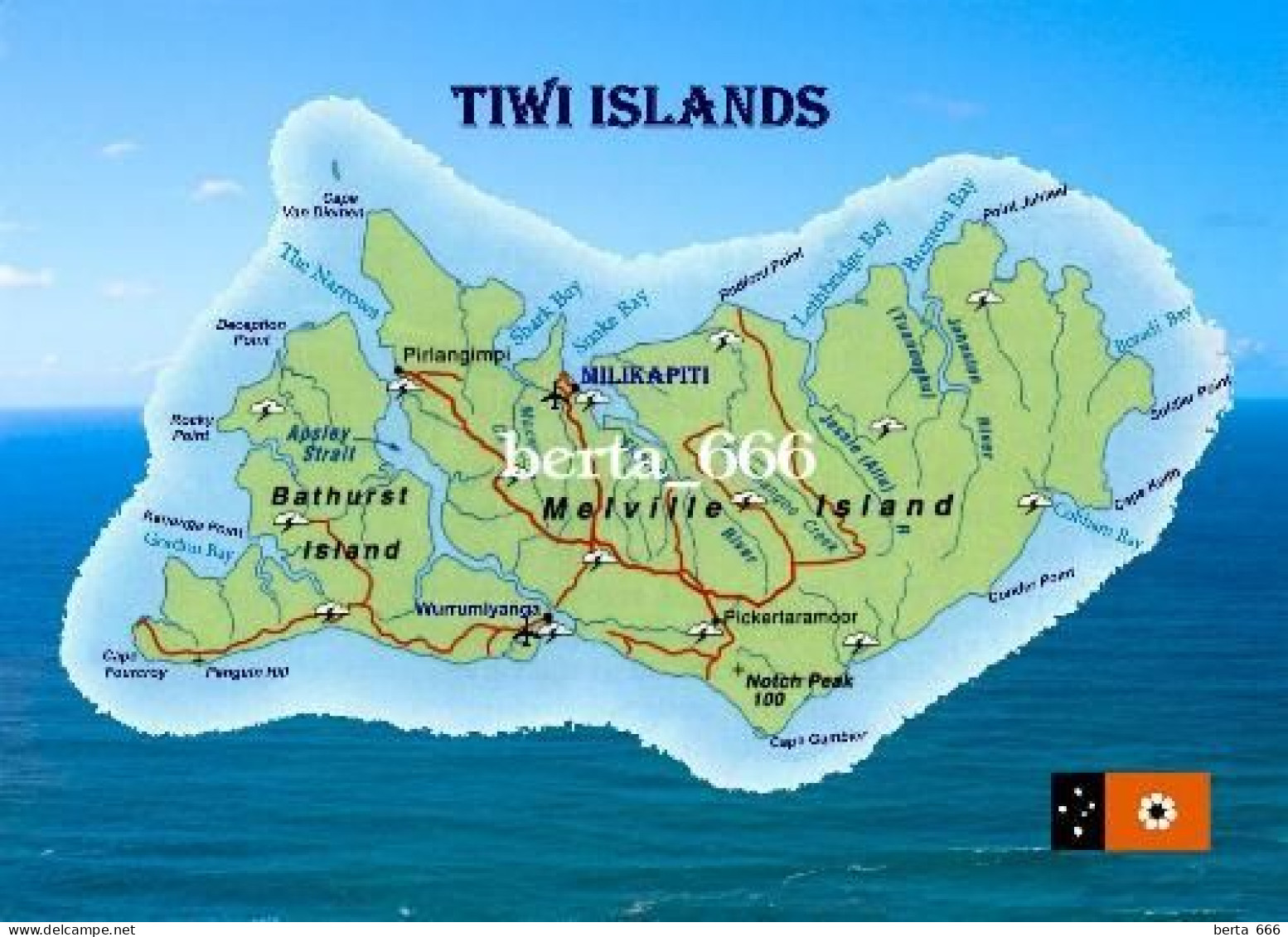 Australia Tiwi Islands Map New Postcard * Carte Geographique * Landkarte - Non Classés