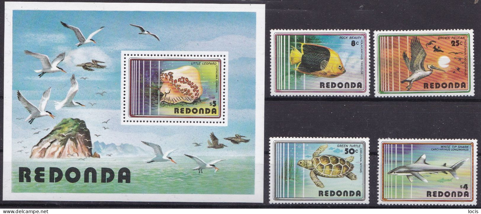 REDONDA 1980 S/S And Set  MNH** - Marine Life