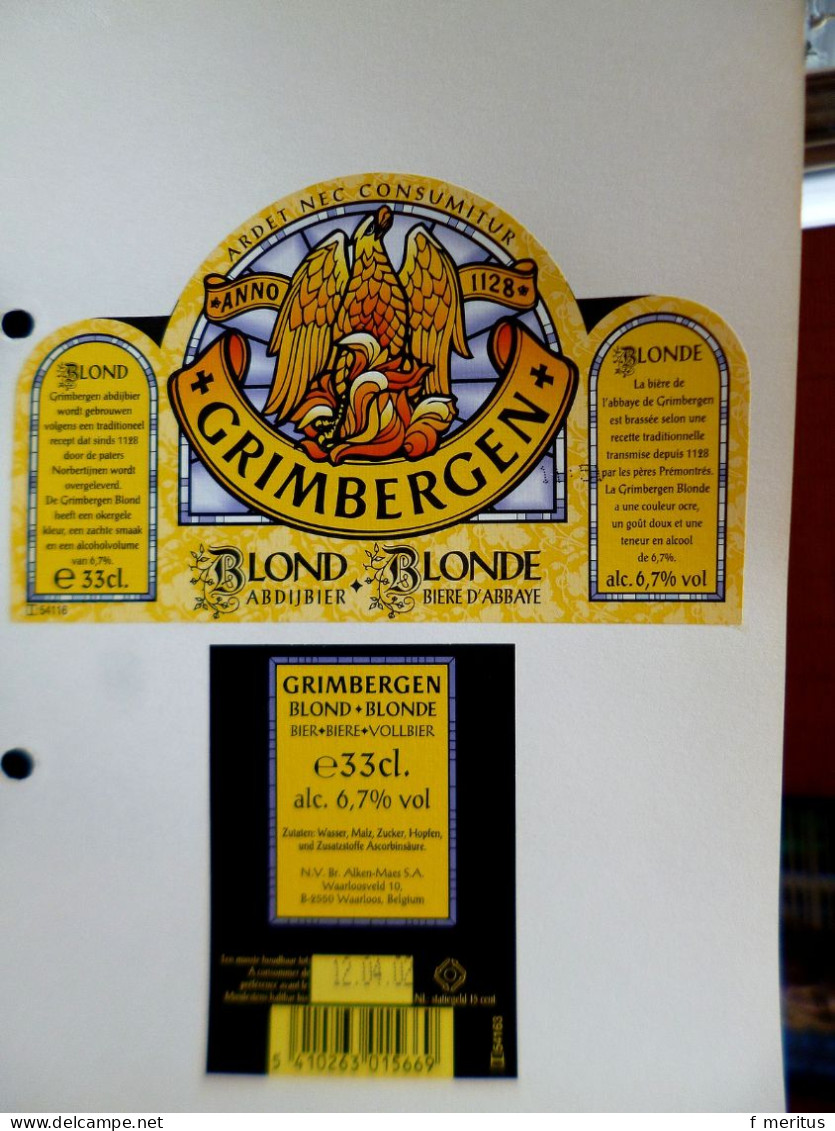 Lot de 15 étiquettes de bières belges - Brasserie de l'Union Alken-Maes