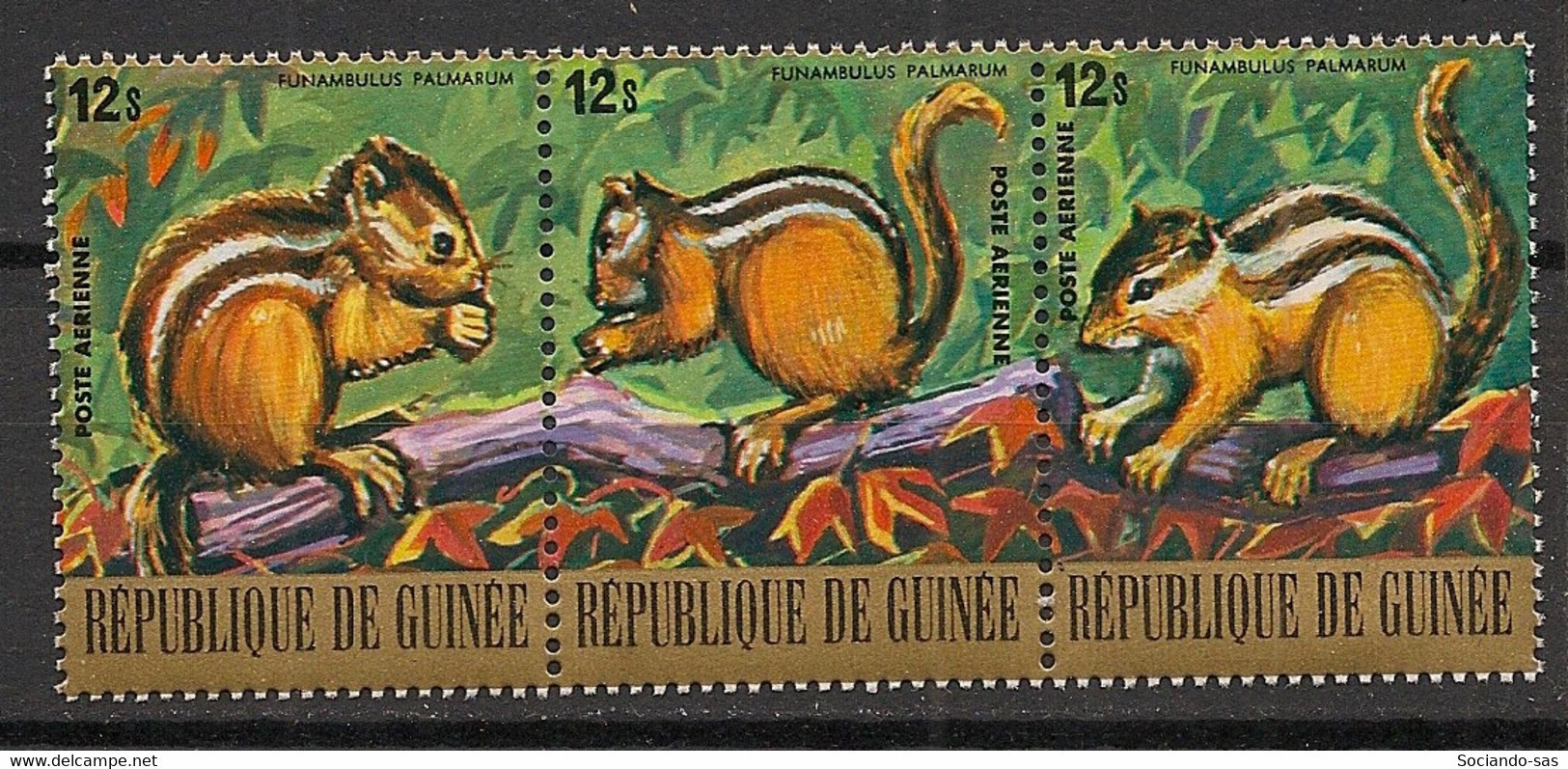 GUINEE - 1977 - Poste Aérienne PA N°YT. 128 à 130 - Ecureuil / Squirrel - Neuf Luxe ** / MNH / Postfrisch - República De Guinea (1958-...)