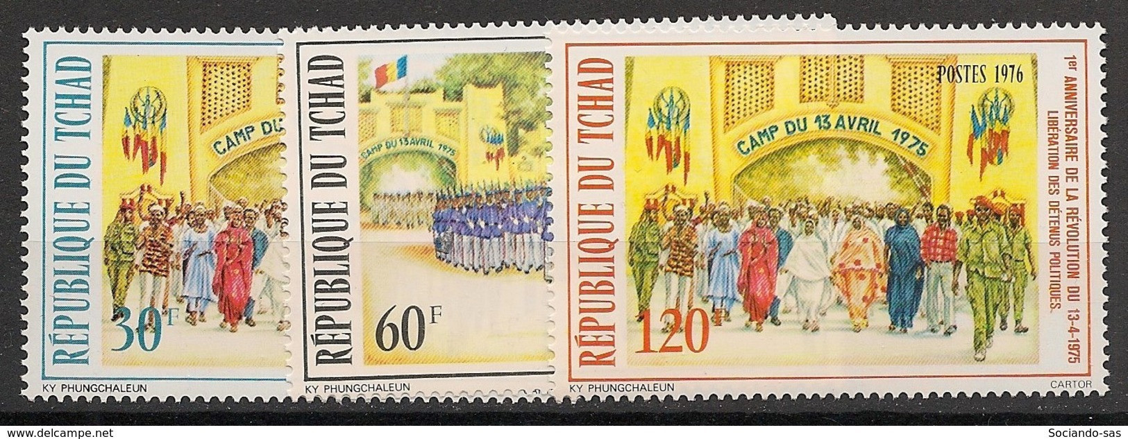 TCHAD - 1976 - N°YT. 316 à 318 - Révolution - Neuf Luxe ** / MNH / Postfrisch - Tschad (1960-...)