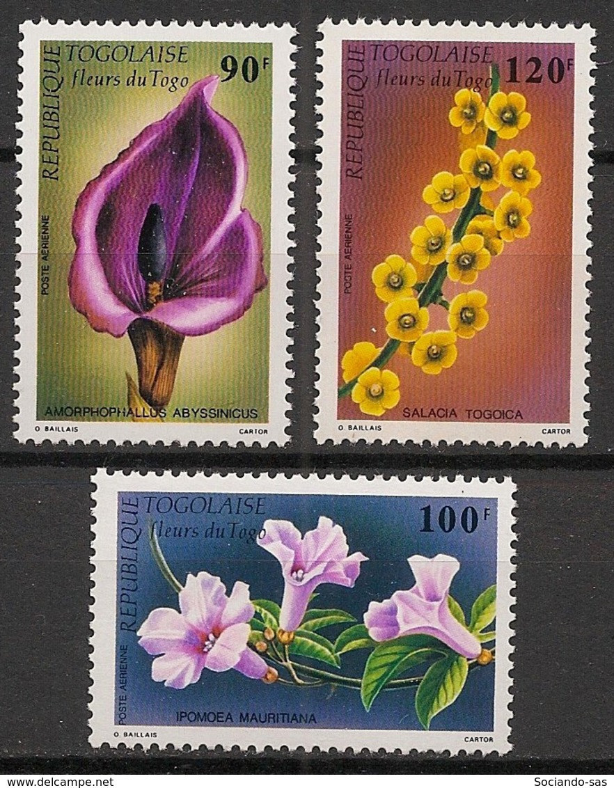 TOGO - 1987 - Poste Aérienne PA N°YT. 634 à 636 - Fleurs - Neuf Luxe ** / MNH / Postfrisch - Togo (1960-...)