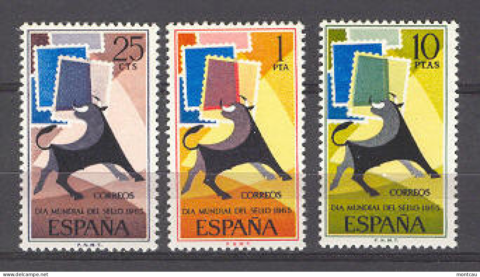 Spain 1965 - Dia Del Sello Ed 1667-69 (**) - Dag Van De Postzegel