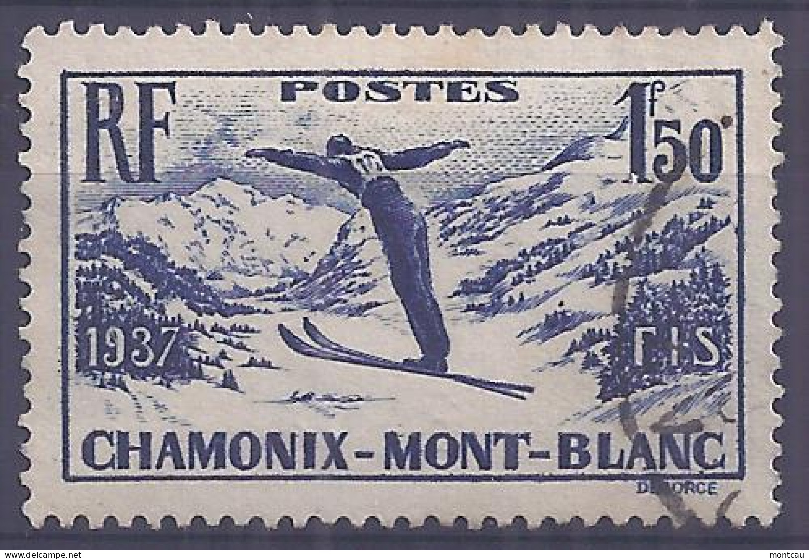 Francia 1937. YT = 334 - Usado (o). Camp. Chamonix - Usados