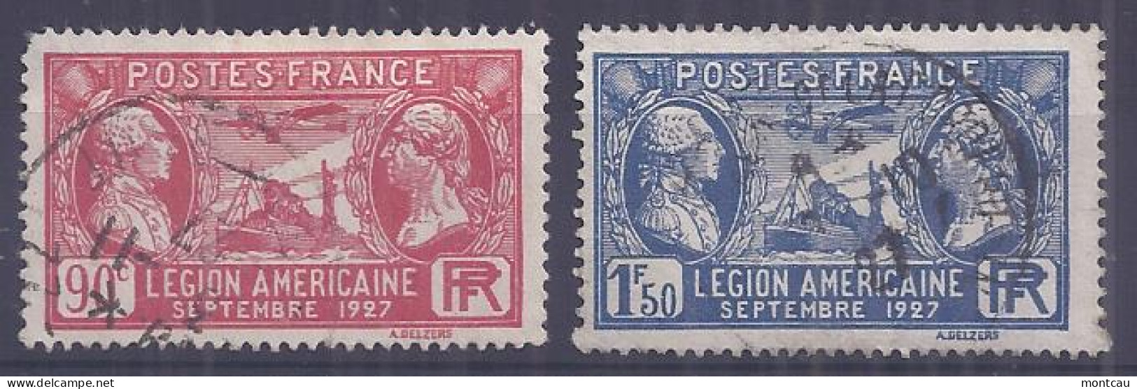 Francia 1927. YT = 244-45, Usados (o). Legión Americana - Used Stamps