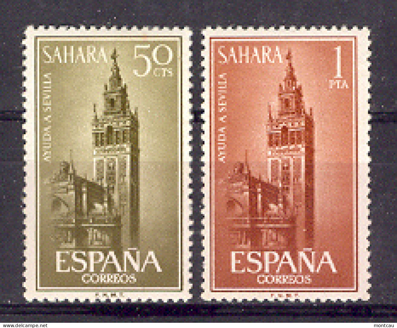 Sahara 1963 - Ayuda A Sevilla Ed 215-16 (**) - Spanische Sahara