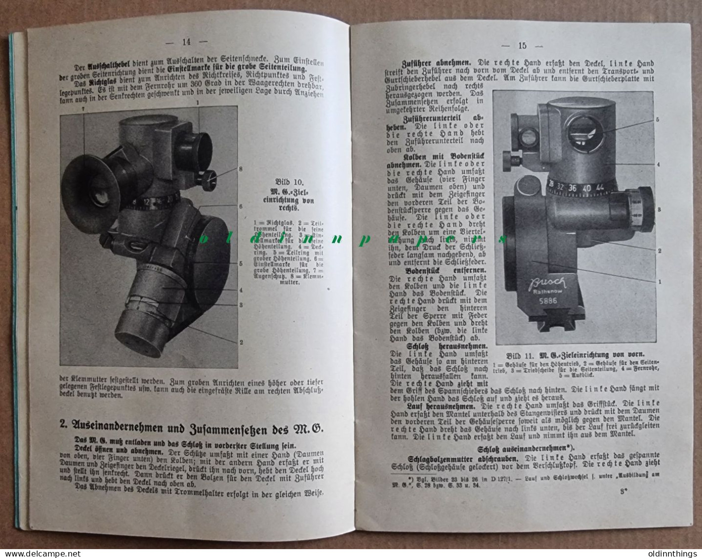 M.G.34 Seine Verwendung Dienstvorschrift Original Heft Ernst Hoebel 1940 - Duits