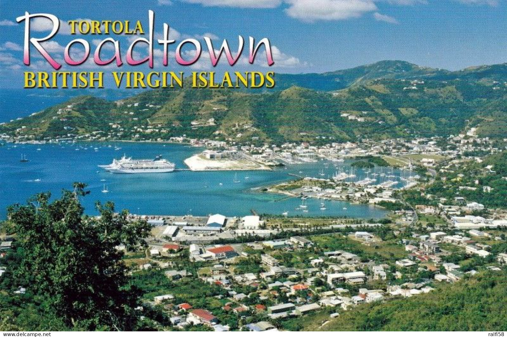 1 AK BVI / British Virgin Islands * Blick Auf Road Town Hauptstadt Der Britischen Jungferninseln Auf Der Insel Tortola - Britse Maagdeneilanden