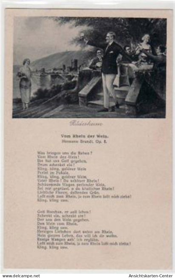 39051702 - Ruedesheim, Rheinlieder Nr. 12 K.T.  Vom Rhein Der Wein Hermann Brandt, Op.8 Ungelaufen  Gute Erhaltung. - Loreley