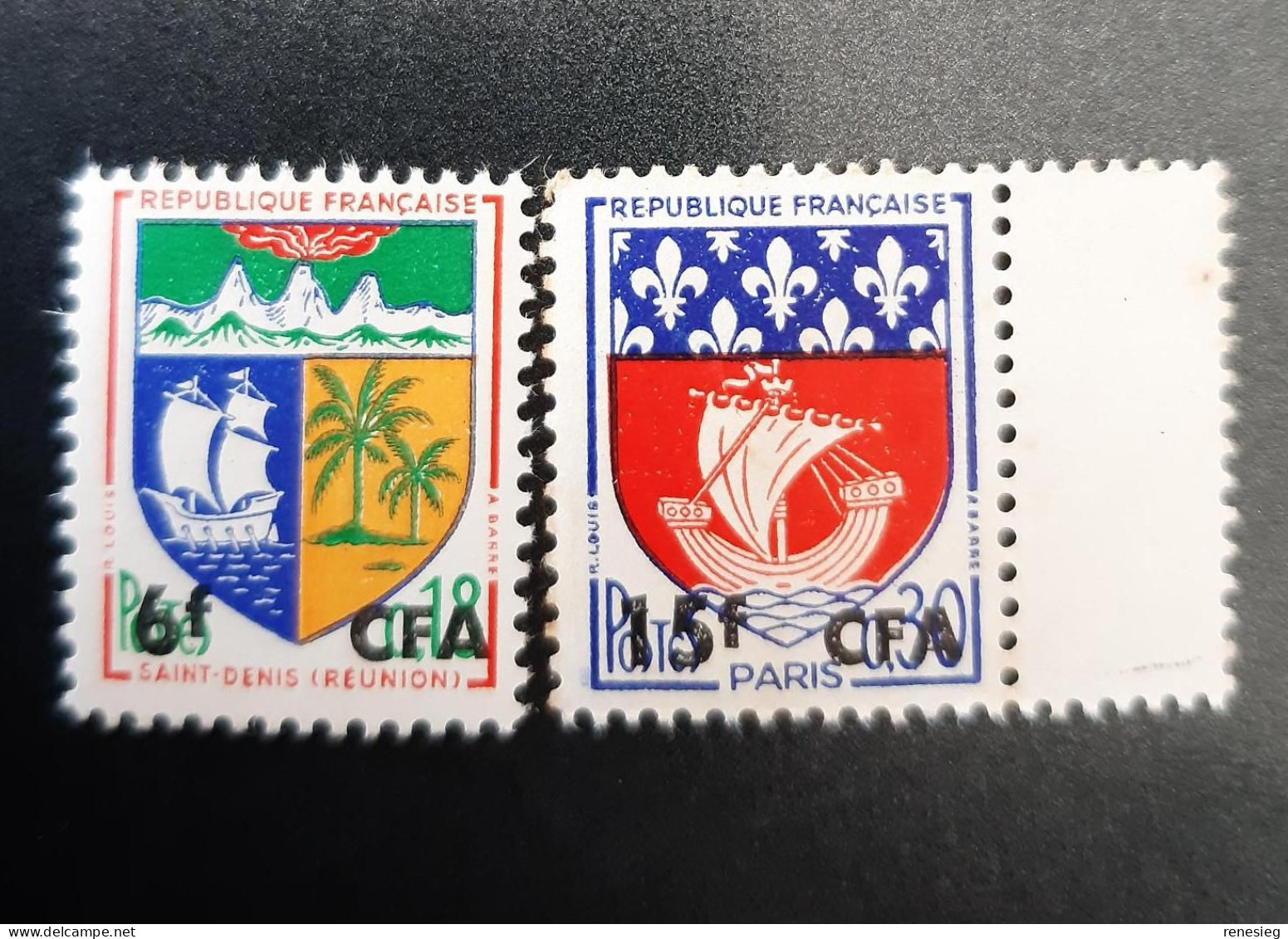 Réunion 1961-65 Armoiries Yvert 346B & 350A MNH - Neufs