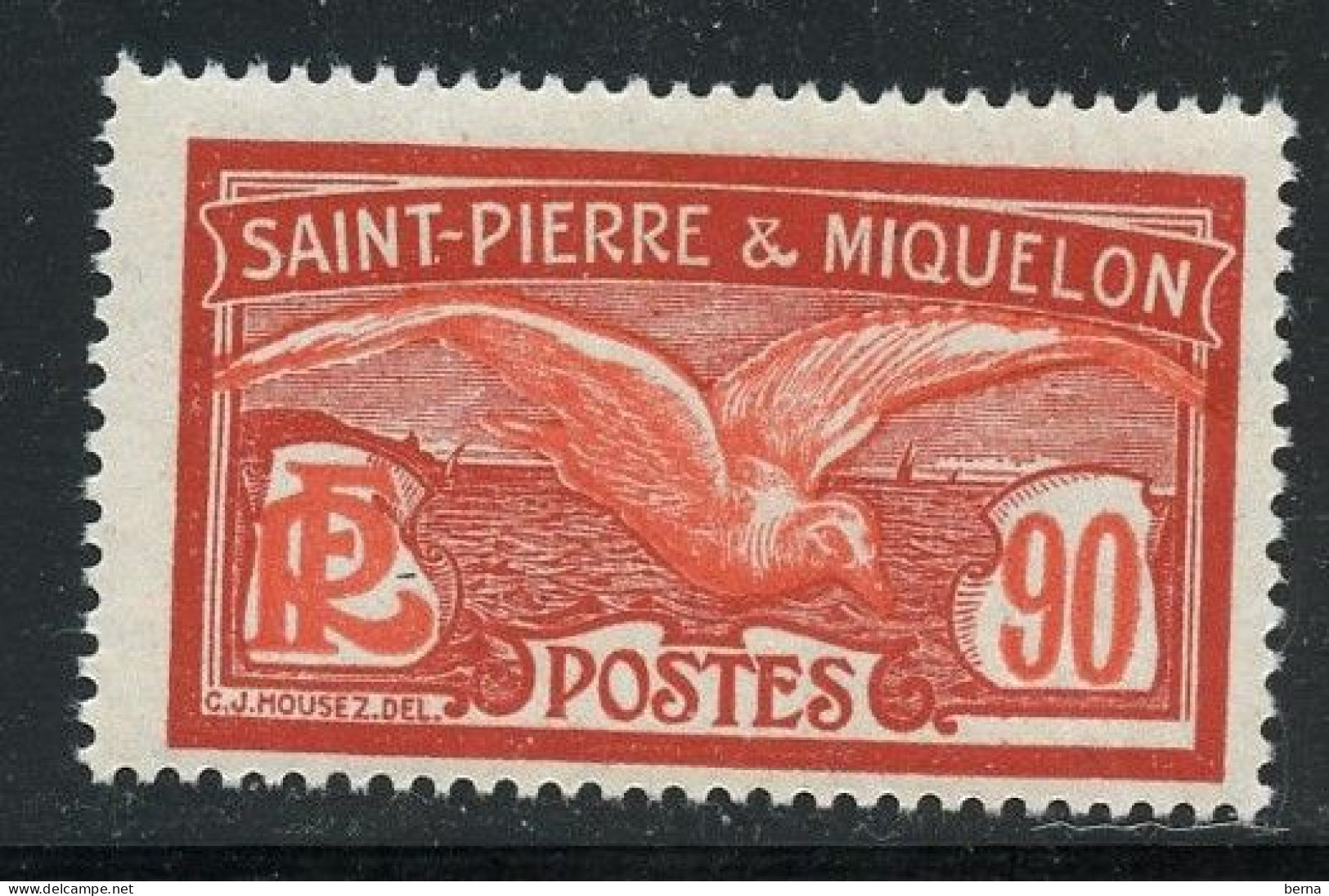 SAINT PIERRE ET MIQUELON 129 OISEAU BIRD GOELAND LUXE NEUF SANS CHARNIERE - Ungebraucht