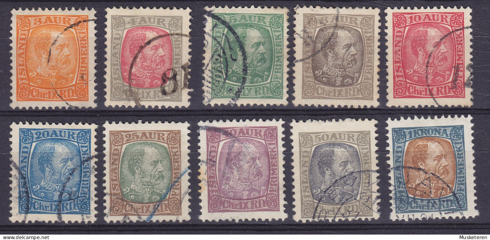 Iceland 1902 Mi. 35-39, 41-45 Christian IX. Including Number Cancels '81' Miklibær & '12' Ægirssida' (o) - Gebruikt