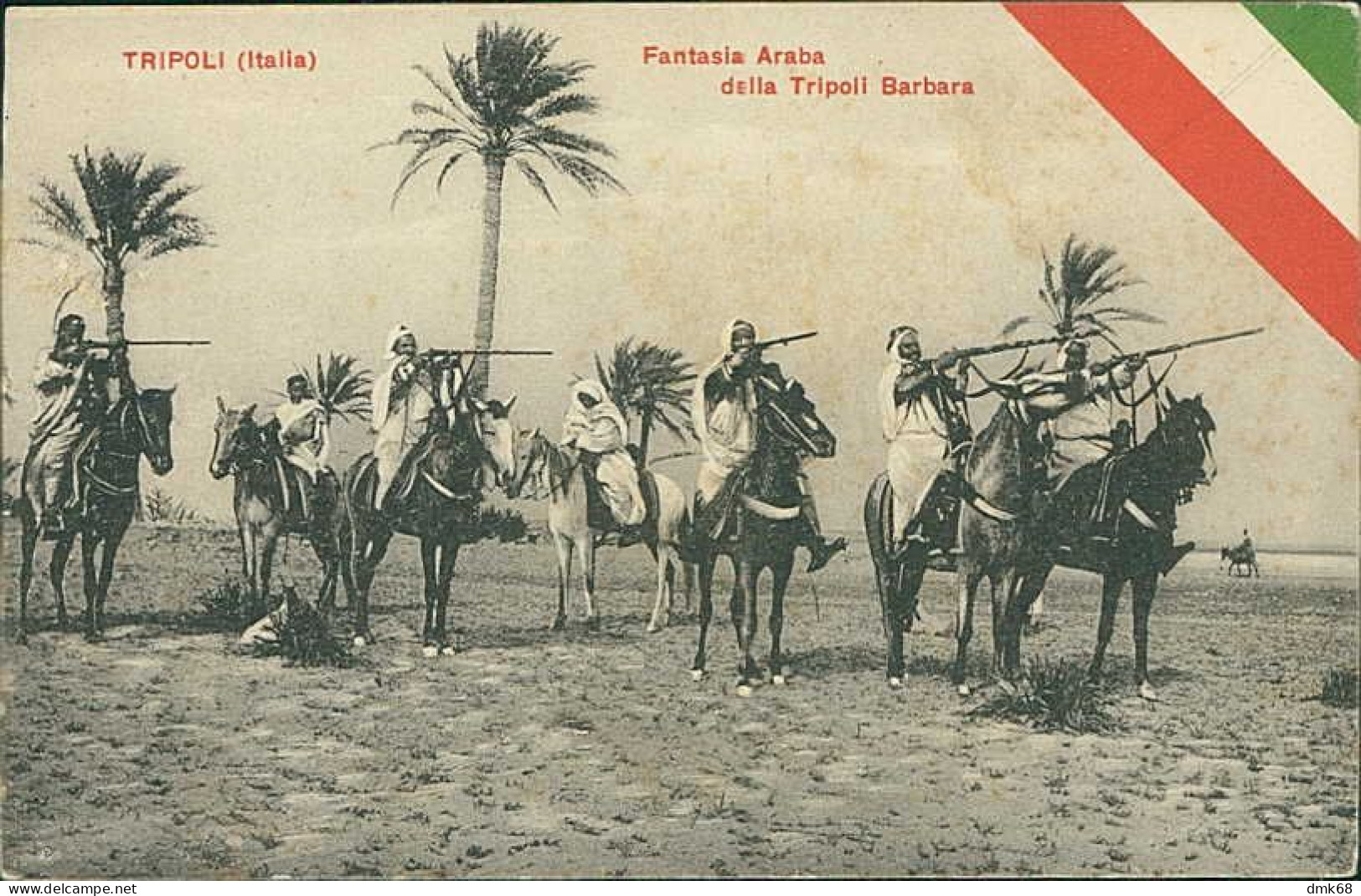 LIBIA / LIBYA - TRIPOLI BARBARA - FANTASIA ARABA - GUERRIERI / WARRIORS - PHOTO MICELI - 1910s (12462) - Libya