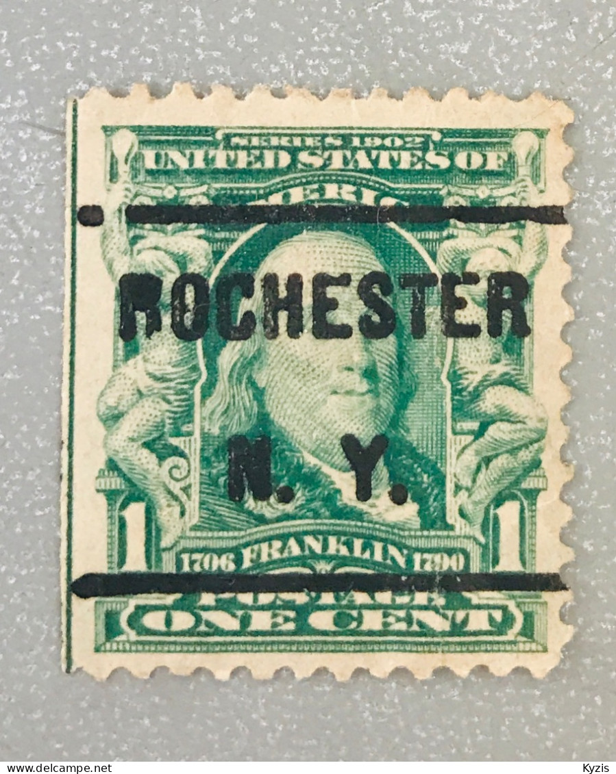 ÉTATS-UNIS - BELLE PIÈCE - Benjamin Franklin -1 Cent Rochester "Bold Rochester NY" Pré-annulation 1901 - Ongebruikt