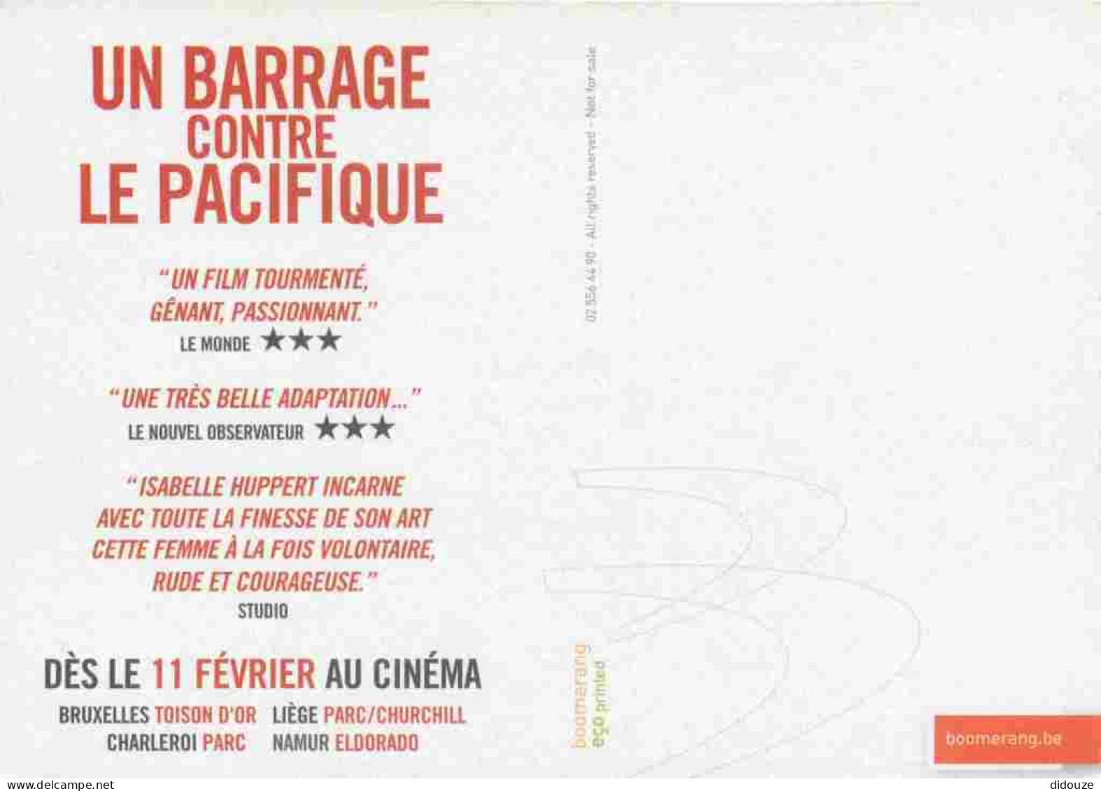 Cinema - Affiche De Film - Un Barrage Contre Le Pacifique - CPM - Carte Neuve - Voir Scans Recto-Verso - Affiches Sur Carte