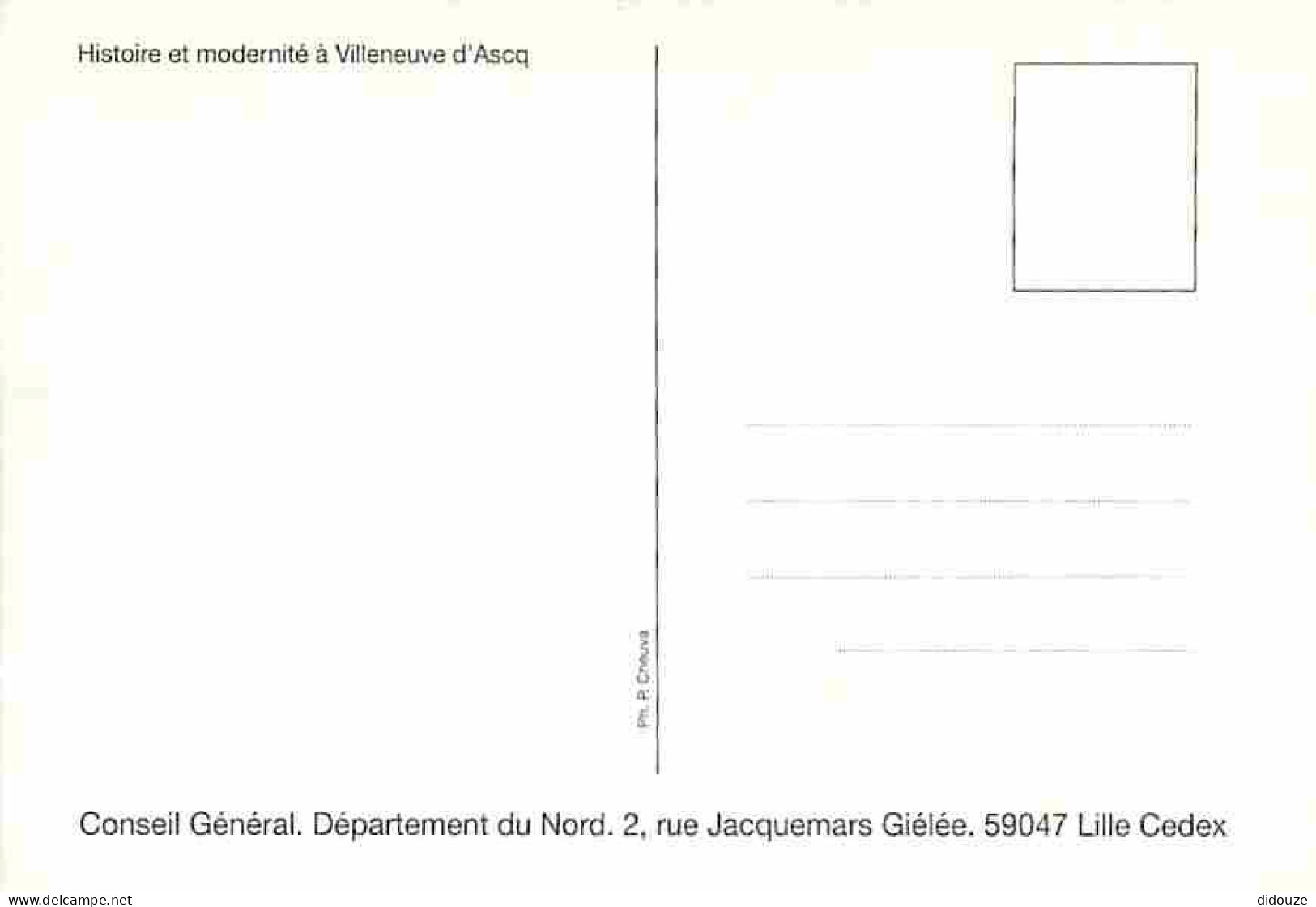 59 - Villeneuve D'Ascq - Histoire Et Modernité - Carte Du Conseil Général - Carte Neuve - CPM - Voir Scans Recto-Verso - Villeneuve D'Ascq