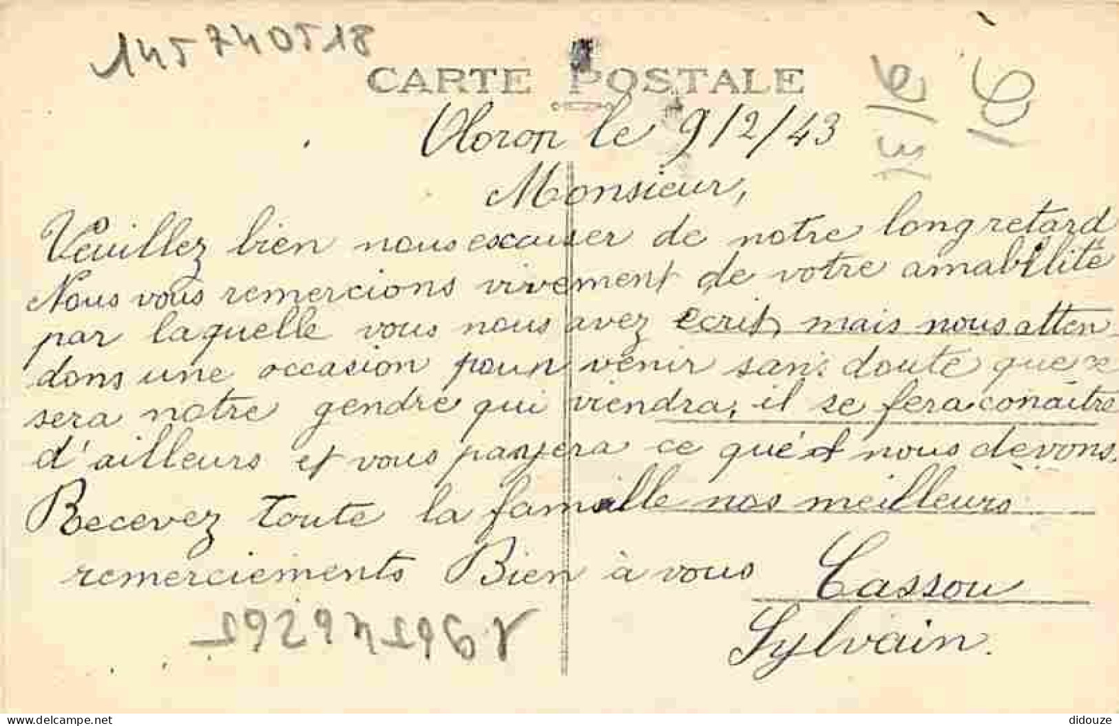 64 - Oloron Sainte Marie - Eglise Sainte Croix - Dessin De B De Montaut - Correspondance - Voyagée En 1943 - CPA - Voir  - Oloron Sainte Marie