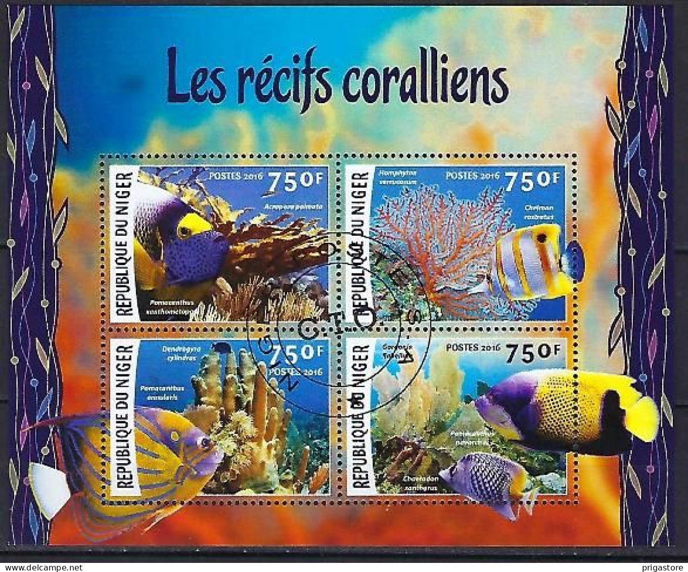 Animaux Coraux Niger 2016 (388) Yvert N° 3387 à 3390 Oblitérés Used - Marine Life