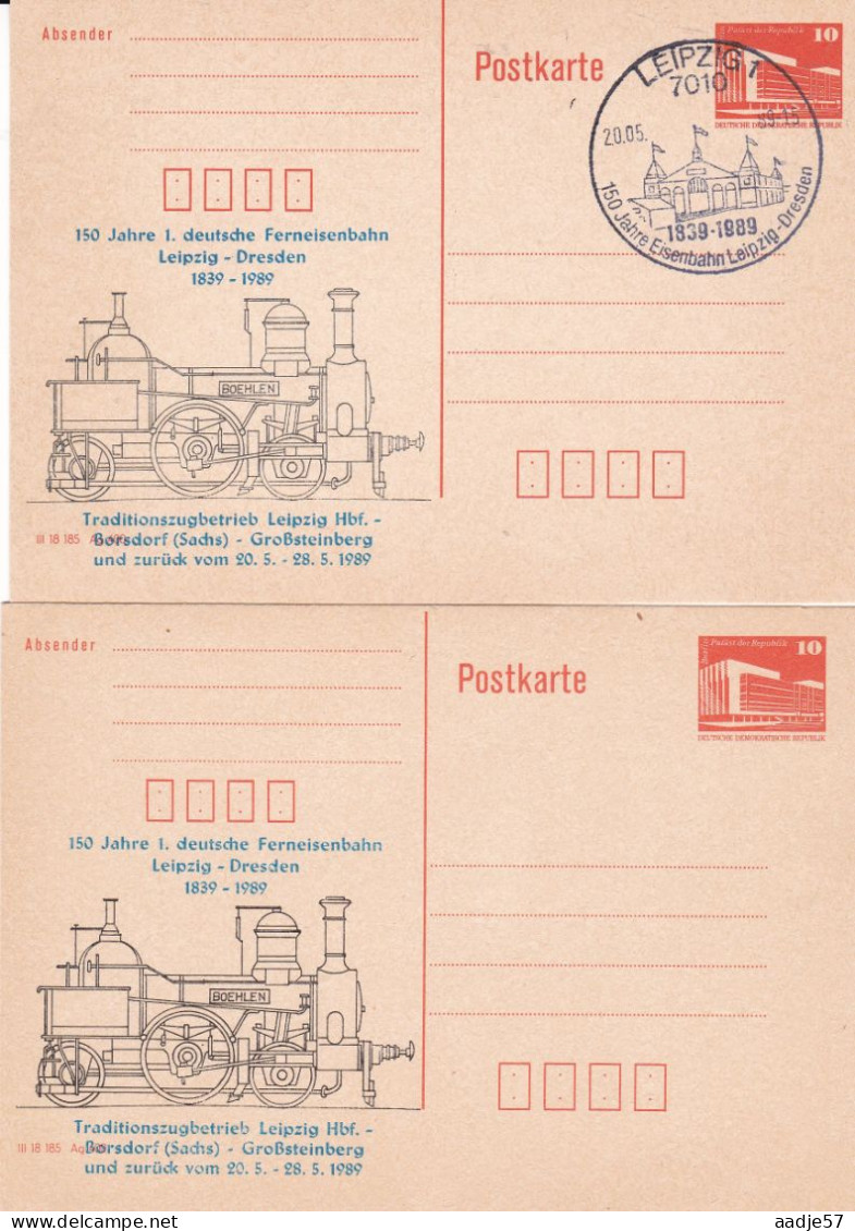 DDR 1989  150 Jahre 1. Deutsche Ferneisenbahn Leipzig - Dresden - Treinen