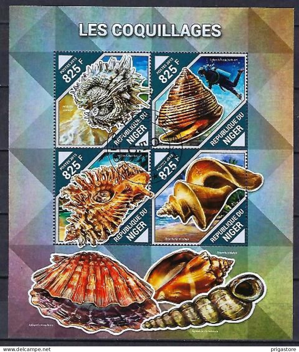 Animaux Coquillages Niger 2015 (389) Yvert N° 3167 à 3170 Oblitérés Used - Conchiglie