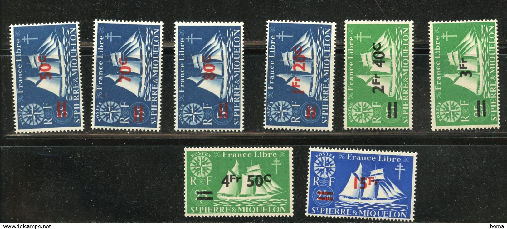 SAINT PIERRE ET MIQUELON 315/322 BATEAU SERIE DE LONDRES  LUXE NEUF SANS CHARNIERE - Unused Stamps