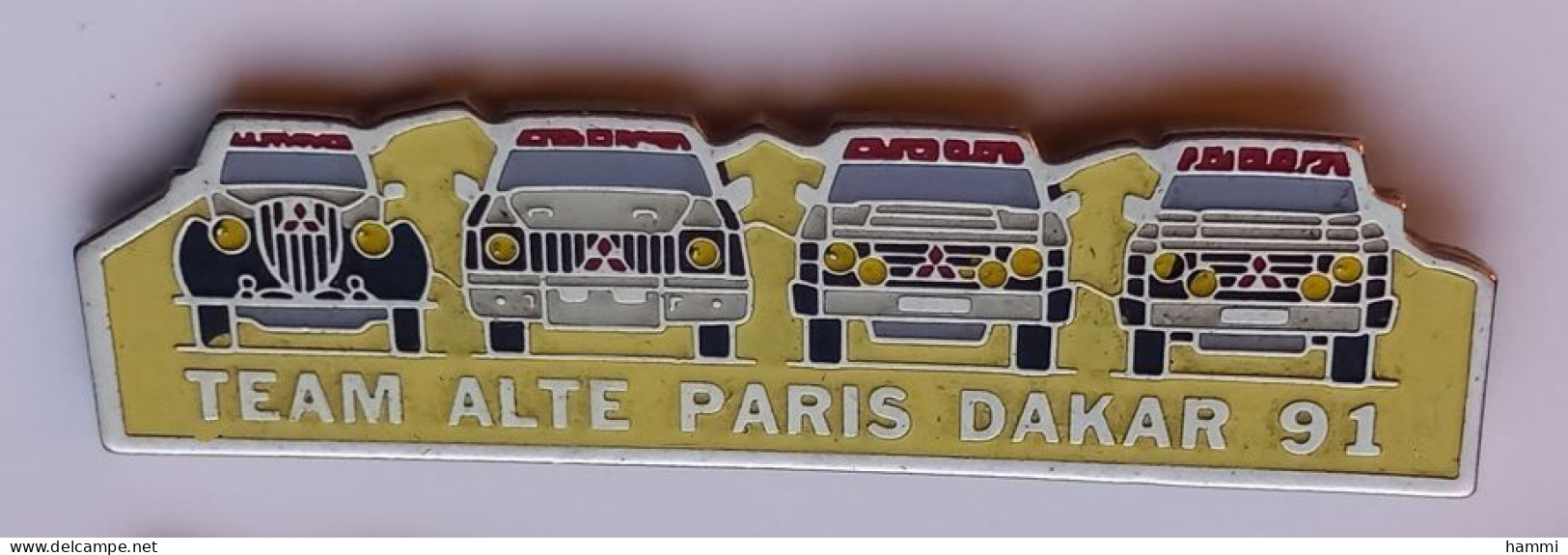 N455 Pin's Rallye Team Alte Paris  Dakar 91 Auto 4 Mitsubishi  Achat Immédiat - Rallye