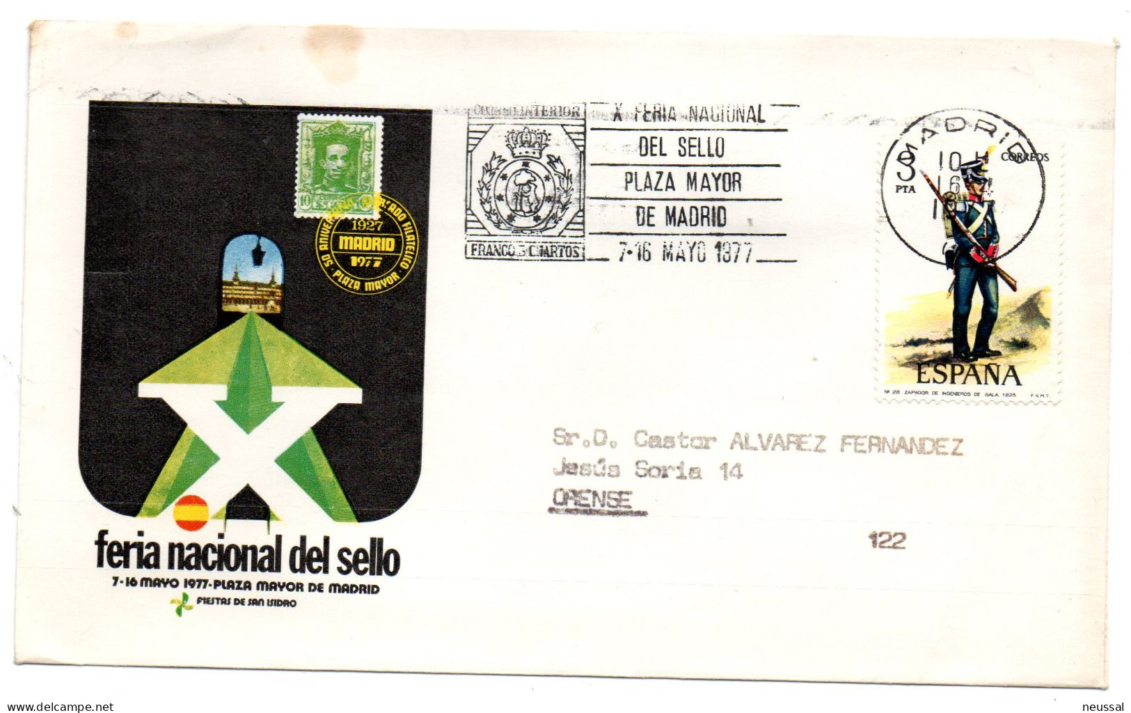 Carta Commemorativa  Con Matasellos De Feria Nacional Del Sello De 1977 - Brieven En Documenten
