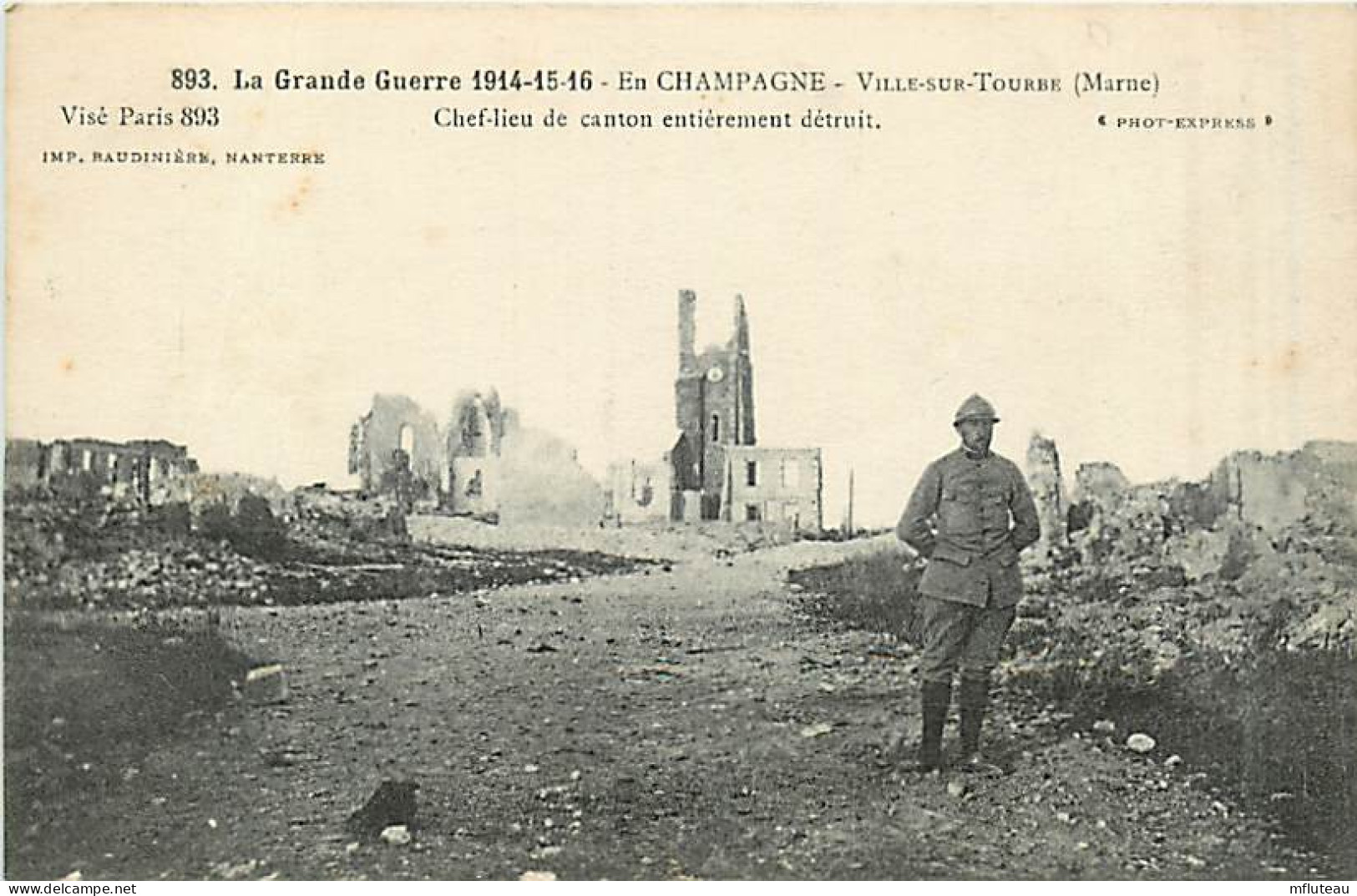 51* VILLE SUR TOURBE Bombarde WW1                    MA79-0399 - Ville-sur-Tourbe