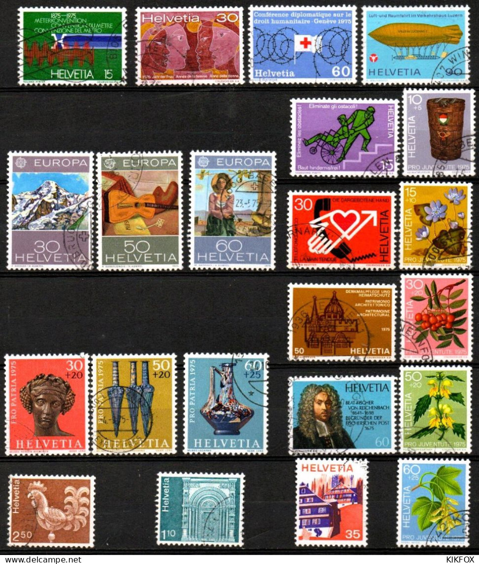 SUISSE,SCHWEIZ,1975,AUS  Mi.1046 - 1068 ,JAHRGANG OHNE 1053 ,GESTEMPELT, OBLITERE - Oblitérés