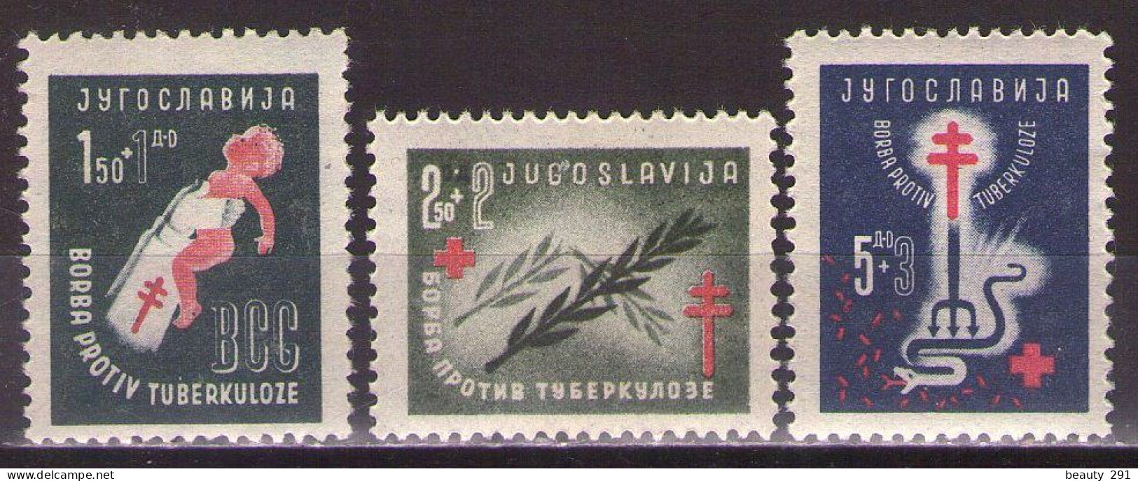 Yugoslavia 1948 Fight Against Tuberculosis, Mi 536-538 - MNH**VF - Unused Stamps