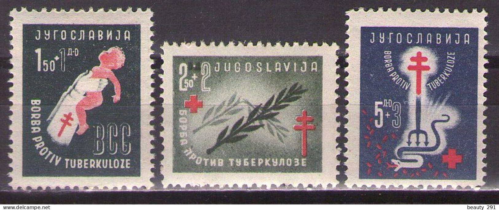 Yugoslavia 1948 Fight Against Tuberculosis, Mi 536-538 - MNH**VF - Nuovi