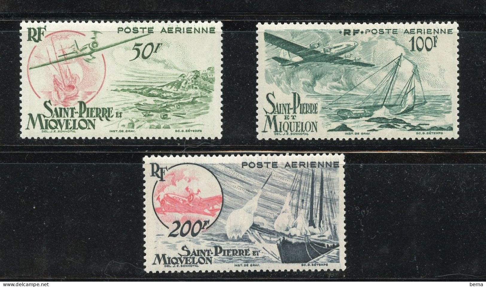 SAINT PIERRE ET MIQUELON POSTE AERIENNE 18/20 LUXE NEUF SANS CHARNIERE - Unused Stamps