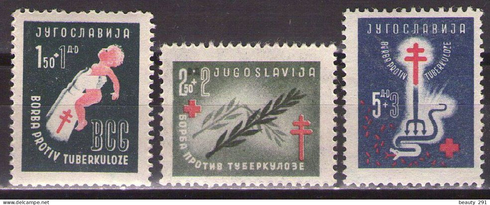 Yugoslavia 1948 Fight Against Tuberculosis, Mi 536-538 - MNH**VF - Nuovi