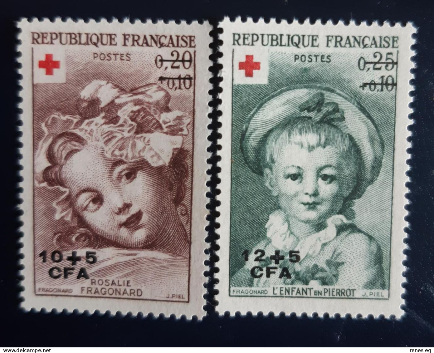 Réunion 1962 Croix-Rouge Yvert 353 & 354 MH - Unused Stamps