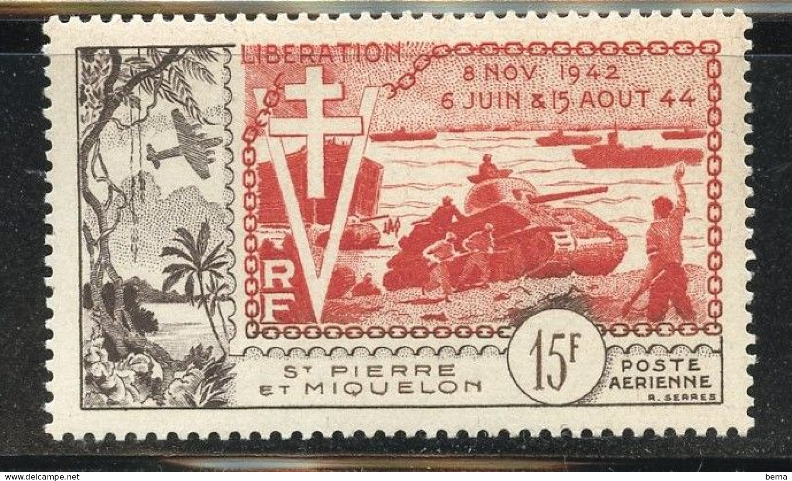 SAINT PIERRE ET MIQUELON POSTE AERIENNE 22 ANNIVERSAIRE LIBERATION LUXE NEUF SANS CHARNIERE - Unused Stamps