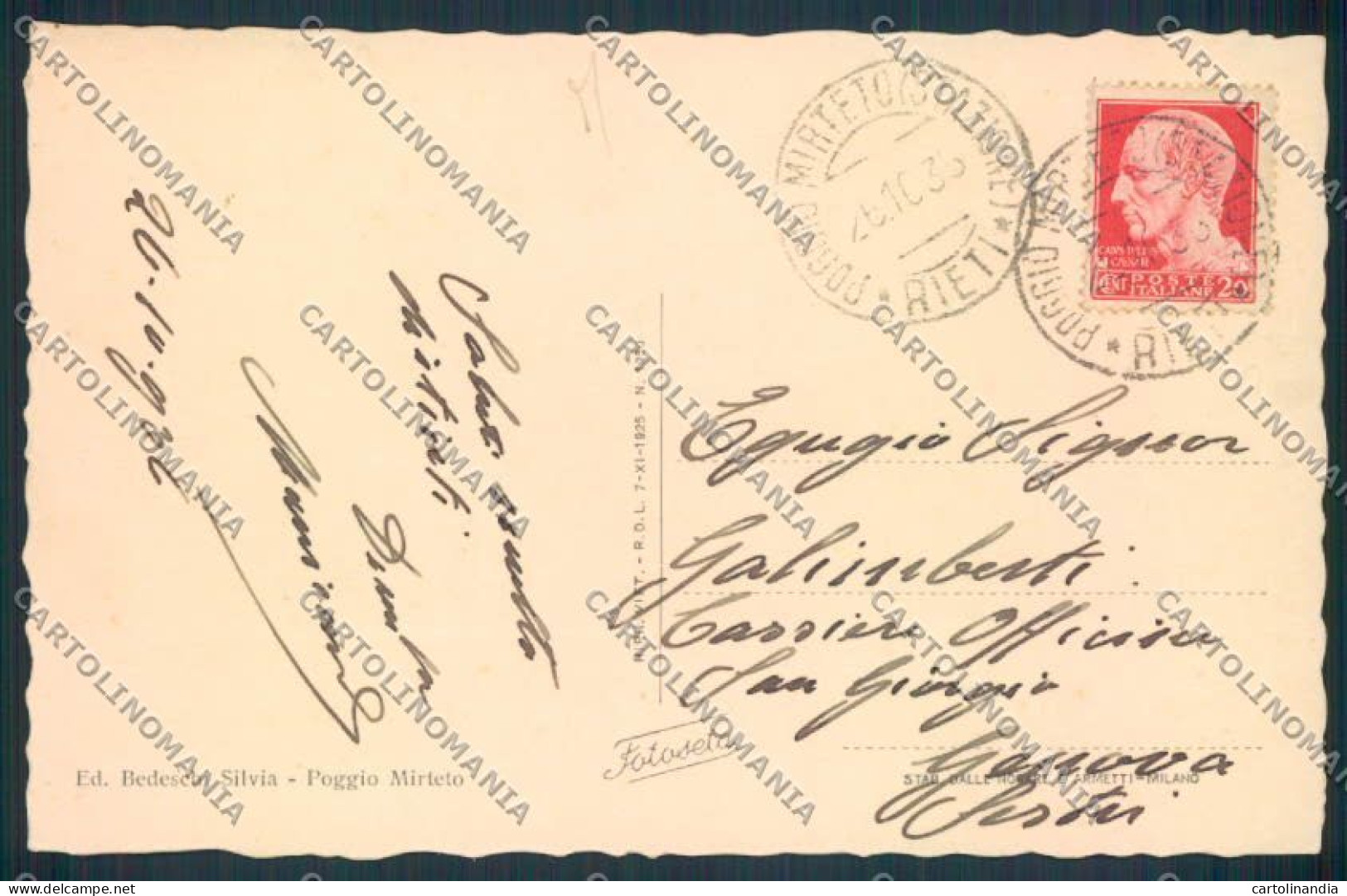 Rieti Poggio Mirteto Autopostale Cartolina MV1461 - Rieti