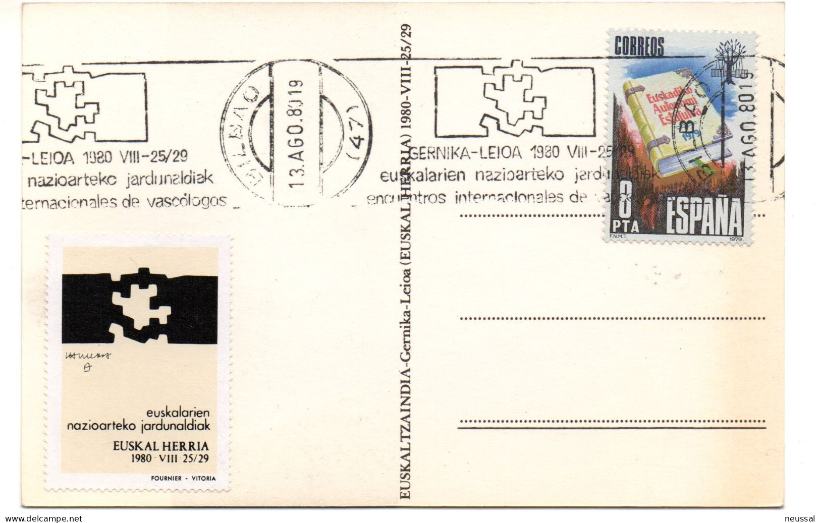 Tarjeta Con Matasellos Commemorativo De 1980 - Cartas & Documentos