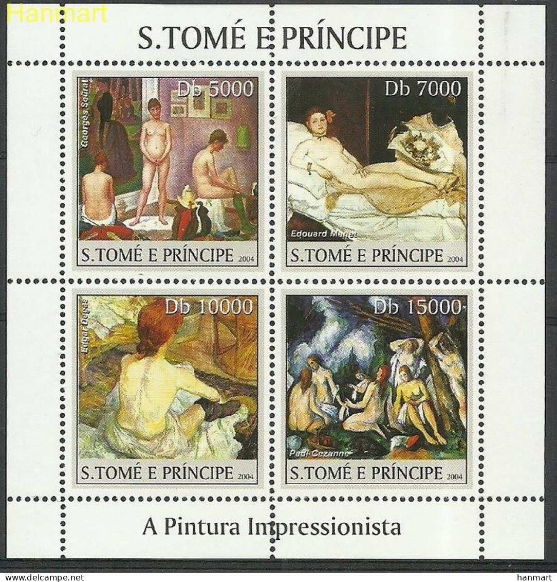 Sao Tome And Principe 2004 Mi Sheet2691-2694 MNH  (ZS6 STPark2691-2694) - Impressionismo