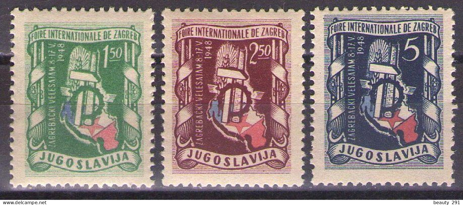 Yugoslavia 1948 Zagreb Fair, Mi 539-541 - MNH**VF - Neufs