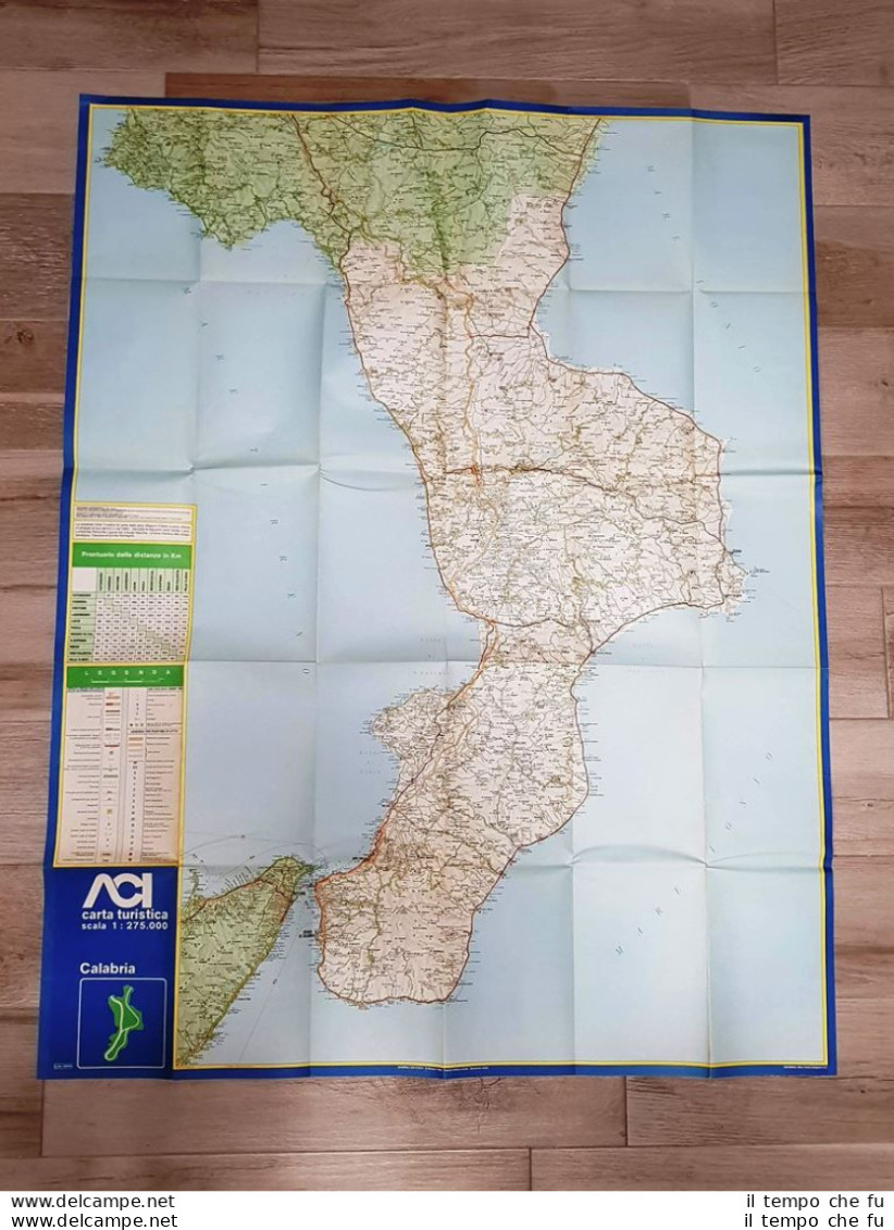 Carta O Cartina Turistica ACI Calabria Anni 70 Cm 85,00 X 105,00 - Other & Unclassified