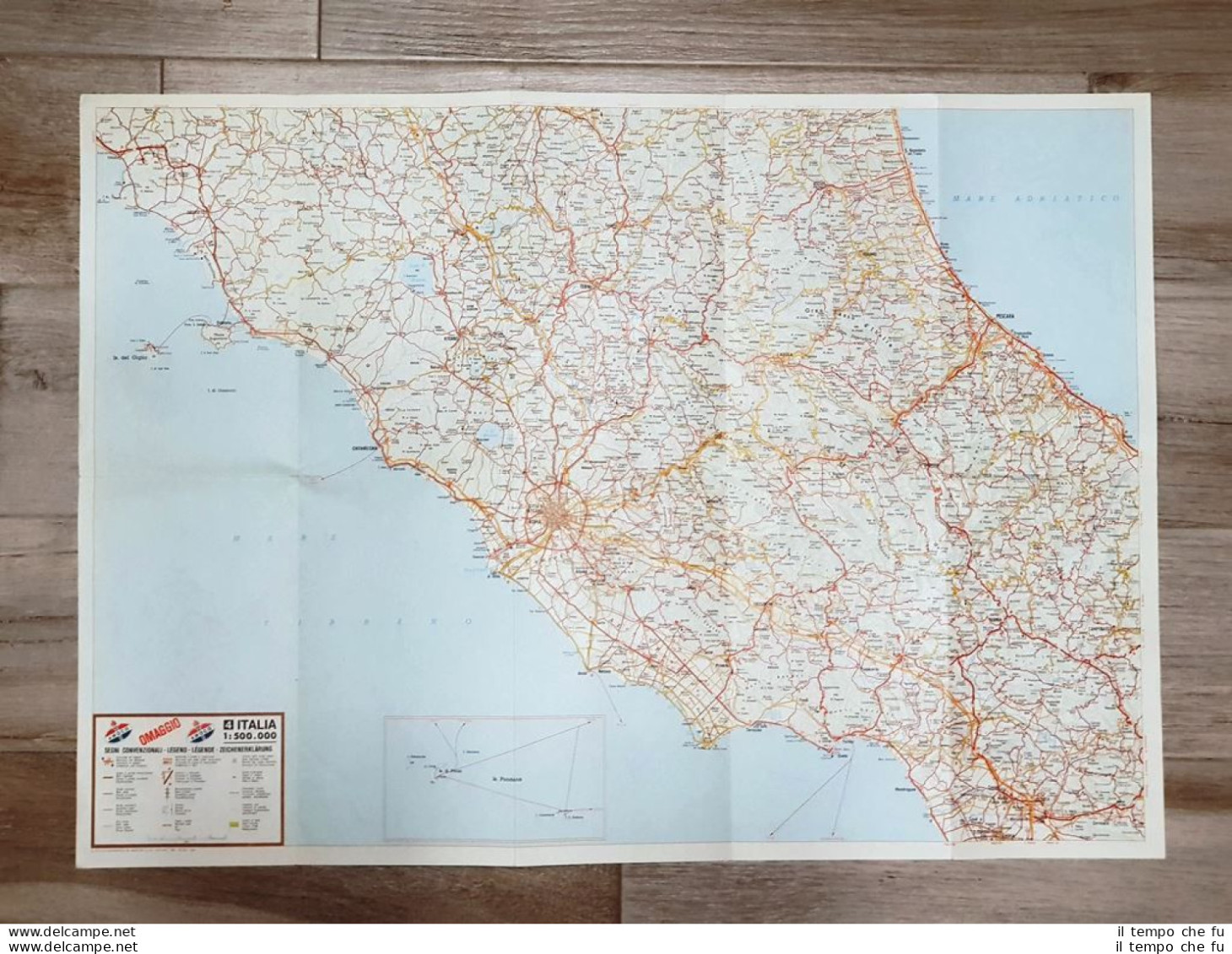 Carta O Cartina Stradale Roma E Il Lazio E Rimini E L'Emilia Romagna Anno 1971 - Otros & Sin Clasificación