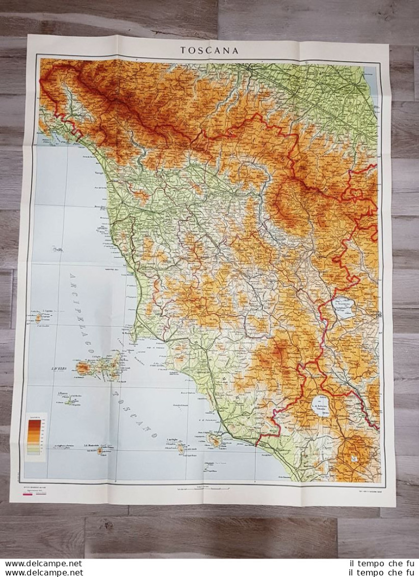 Carta Geografica Toscana I.G.M. Anno 1935 Cm 90,00 X 115,00 Enorme E Da Parete - Sonstige & Ohne Zuordnung