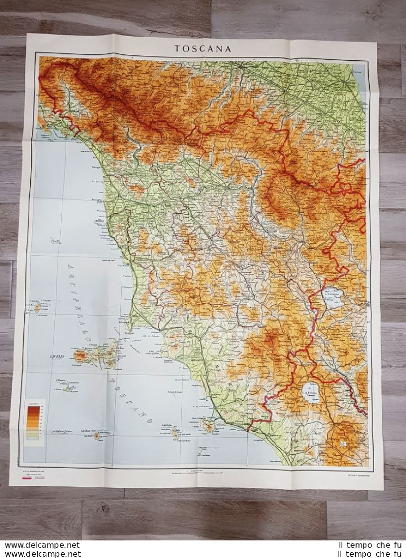 Carta Geografica Toscana I.G.M. Anno 1935 Cm 90,00 X 115,00 Enorme E Da Parete - Other & Unclassified