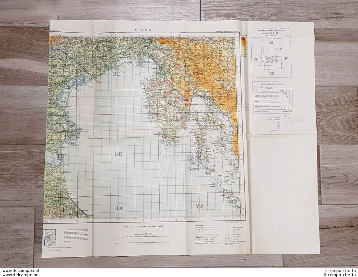 Carta Geografica O Mappa Venezia E Penisola D'Istria I.G.M. Anno 1950 Cm 58 X 68 - Other & Unclassified